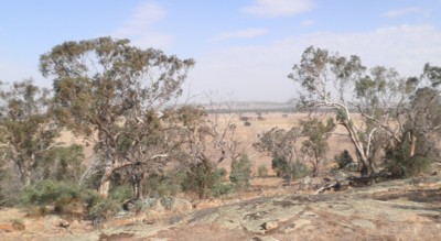 View of countryside south of well site.